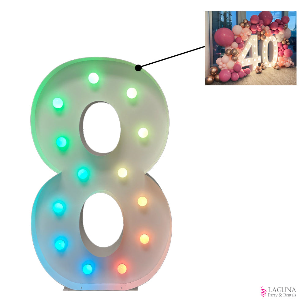 Number 8 LED Marquee – 46” Event Decor
