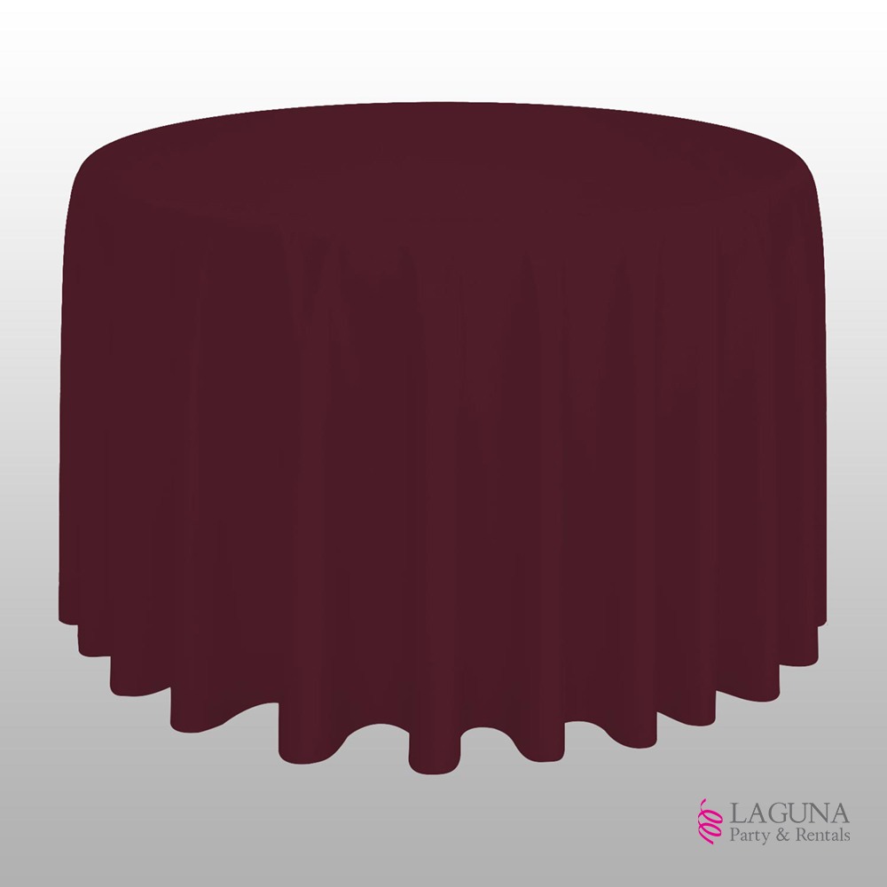 120" Round Table Cover, Burgundy Laguna Party & Rentals